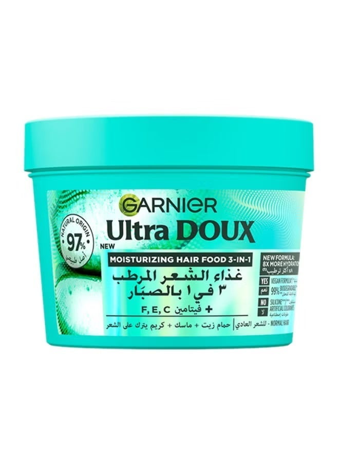 Garnier Ultra Doux 3-in-1 Aloe Vera Hair Conditioner for Normal Hair - 390ml - Image 1
